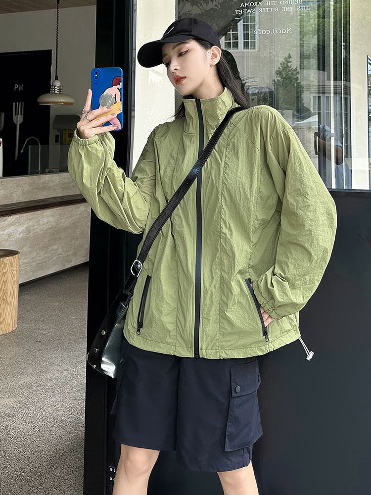 实拍轻薄立领防晒衣女2025新款夏季防紫外线休闲百搭薄款外套潮