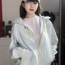 批发好质量夏季情侣<b class='q'>户外</b>拼色防晒衣女宽松休闲透气轻薄工装短外套上衣