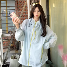 批发好质量防晒服男女款2025新款夏季海边钓鱼轻薄凉感蓝色连帽皮肤衣