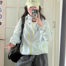 批发好质量夏季撞色防晒冲锋衣外套夏季轻薄工装透气凉感防紫外线上衣