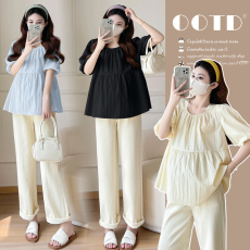 实拍  2026新款孕妇夏宽松显瘦甜美减龄潮妈时尚百搭上衣