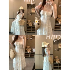 批发实拍日暮伊甸园<b class='q'>吊带</b>连衣裙女夏季仙女裙收腰长裙