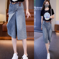 批发官图牛仔裙半身薄款裙裤女夏七分裤2026年新款裤裙高腰宽松阔腿裤