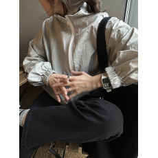 批发气质翻领长袖<b class='q'>夹克</b>防晒衣空调衫短外套 韩版chic 轻熟时尚 宽松<b class='q'>女</b>