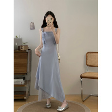 批发实拍~<b class='q'>大码</b>微胖不规则连衣裙女夏季梨形身材背带裙胖MM遮肚显瘦