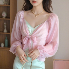 批发已出货小披肩外套女2026春夏新款坎肩百搭雪纺<b class='q'>防晒衣</b>超薄短款外搭