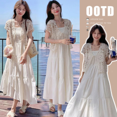 批发图片已处理2026新款今年流行叠穿马甲孕妇大码<b class='q'>连衣裙</b>两件套