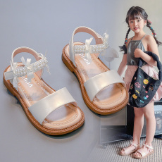 批发露趾沙滩鞋2025年<b class='q'>夏</b>季新款时尚蝴蝶结女宝宝凉鞋软底防滑休闲鞋子