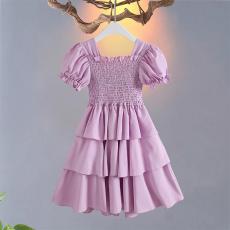 批发女童连衣裙夏季2025新款洋气露背蝴蝶结公主裙夏装<b class='q'>儿童</b>蓬蓬蛋糕裙