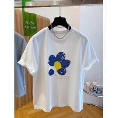 批发官图 21支纯棉210克100%棉白色雏菊花朵印花<b class='q'>短袖</b><b class='q'>t</b><b class='q'>恤</b>女