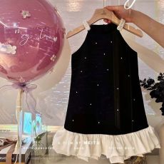 批发女童钉珠吊带连衣裙夏装2026新款<b class='q'>儿童</b>小女孩重工荷叶边小香风裙子