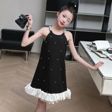 原创童装女童连衣裙钉珠小香风吊带裙夏装新款儿童小女孩无袖裙子