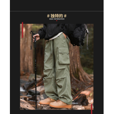 批发工装裤子男春秋季美式街头复古潮牌束脚休闲运动裤长裤;