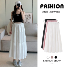 批发实拍孕妇白色半身裙夏季带内衬小个子大码中长款a字孕妇蛋糕裙子