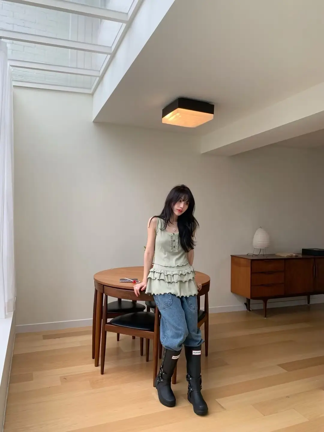 인스 허리 레이스 블라우스 원피스 상세 이미지 5