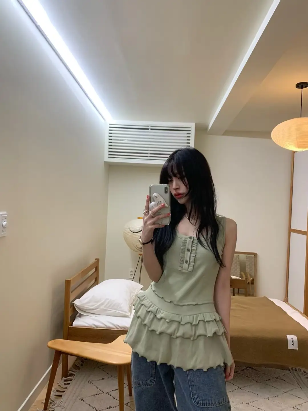인스 허리 레이스 블라우스 원피스 상세 이미지 9