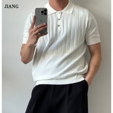 批发简约POLO针织衫短袖男士轻熟ins纯色基础款2025夏百搭翻领上衣
