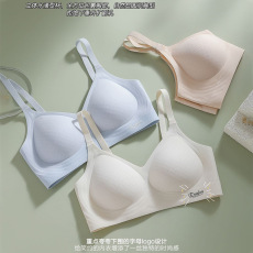批发内衣女小胸微聚拢薄杯夏无痕果冻条软支撑透气不空杯少女<b class='q'>文胸</b>舒适