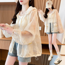 批发实拍2025夏季薄款清凉百搭休闲感宽松连帽防晒衫<b class='q'>外套女</b>