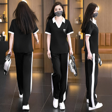 批发实拍<b class='q'>大码</b>潮牌休闲<b class='q'>运动</b>服套装女2026年夏季新款短袖时尚两件套女