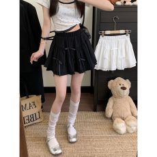 批发原版短裙女芭蕾风蝴蝶结荷叶边蓬蓬蛋糕裙夏季甜辣高腰a字半身裙