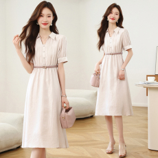 批发实拍流光裙气质<b class='q'>连衣裙</b>2026夏季新款法式短袖中长款通勤a字裙