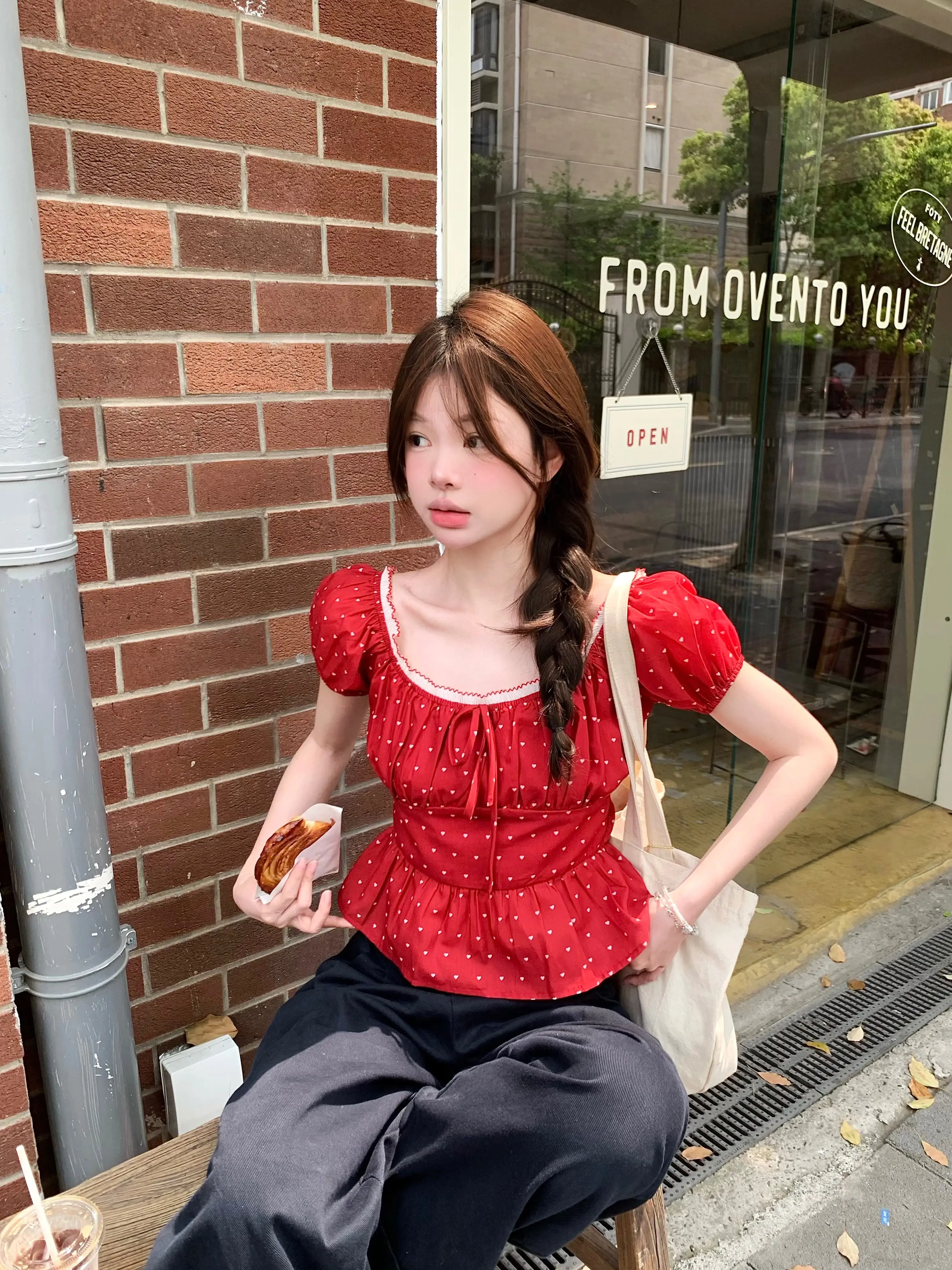 파스텔 패턴 블라우스 상세 이미지 6
