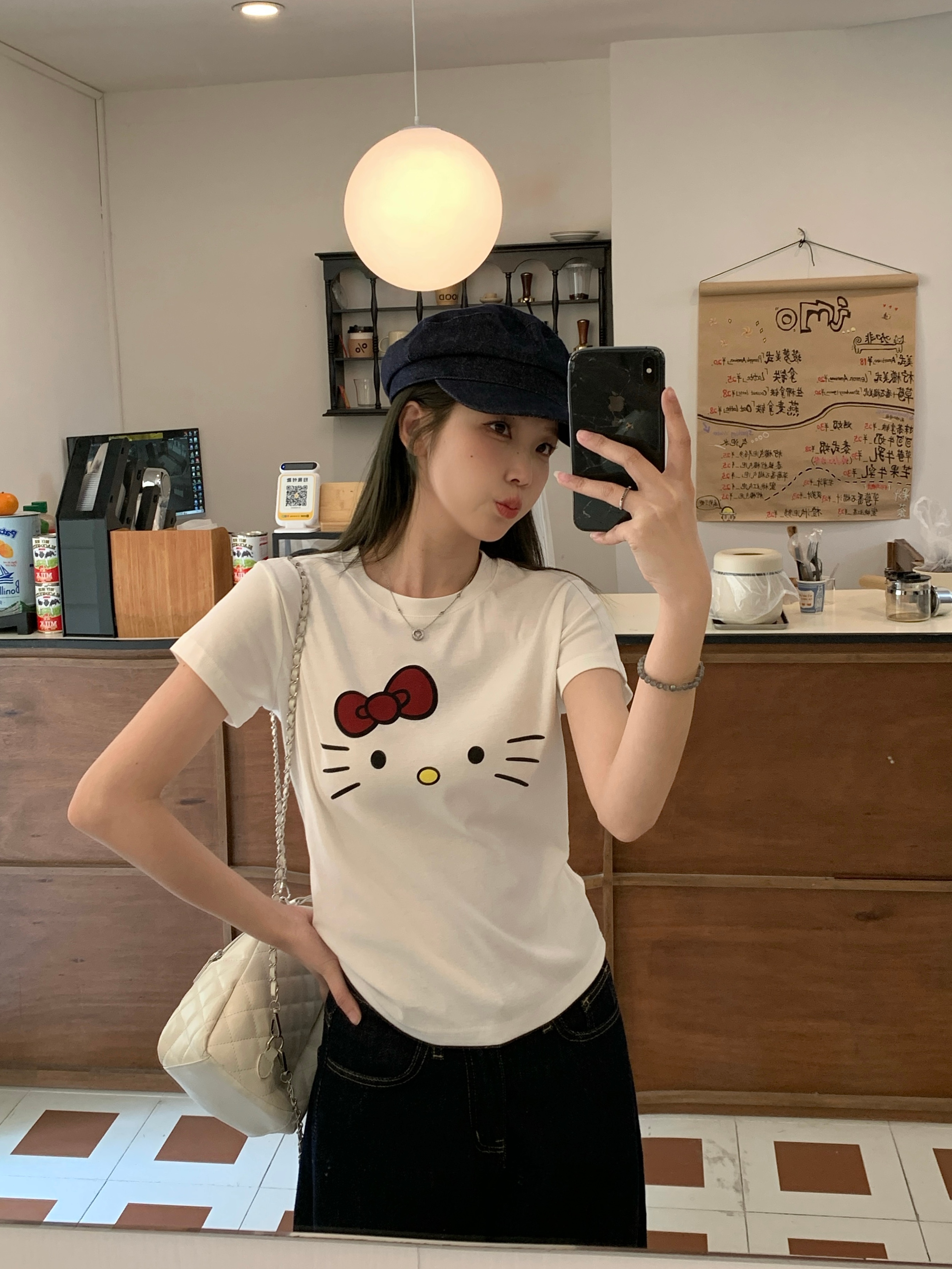 MY8298# 大码女装夏季新款卡通印花短袖正肩显瘦上衣女裝貨源服裝批發