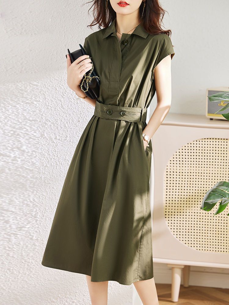 RY506# 欧洲站时尚胖mm大码连衣裙子2026夏季新款宽松型休闲收腰显瘦女装