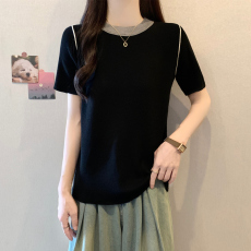 批发实拍 胖妹妹夏装大码女装新款显瘦遮肚子短袖T恤冰丝韩版宽松上衣