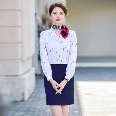 批发<b class='q'>酒店</b><b class='q'>服务员</b>职业工作服长袖衬衣女2025春新款气质百搭V领衬衫通勤