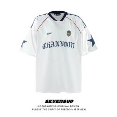 批发<b class='q'>嘻哈</b>美式设计感透气夏季球服男生高街潮牌痞帅炸街短袖T恤情侣