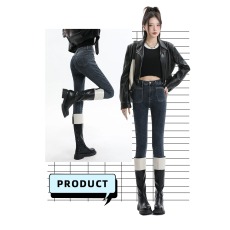 批发~蓝灰牛仔裤女新款秋季紧身显瘦百搭高腰修身小脚<b class='q'>铅笔裤</b>子