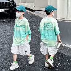 男童夏装纯棉短袖T恤2026新款中大儿童装夏季吊染半袖体恤上衣潮t