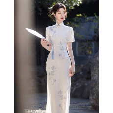 批发绝美旗袍新中式订婚日常可穿2025新款高端气质印花改良年轻款少女