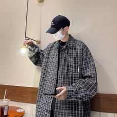 批发格子<b class='q'>衬衫</b><b class='q'>男士</b><b class='q'>长袖</b>春秋季2025新款痞帅港风宽松<b class='q'>衬衣</b>外套休闲百搭潮