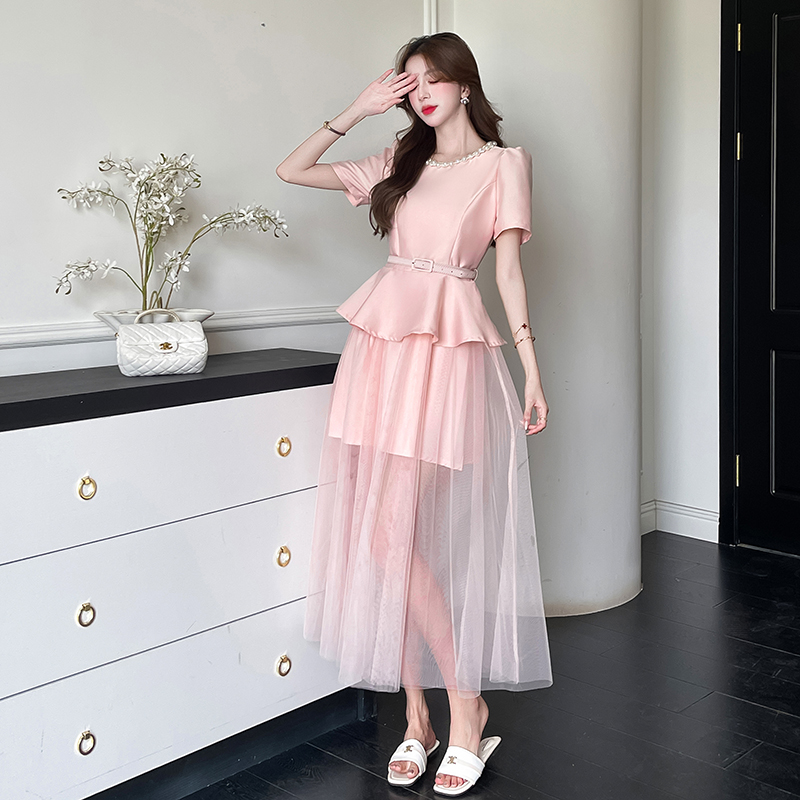 RY2746# 视频实拍2026夏季新款时尚名媛气质网红女神范显瘦长裙收腰...