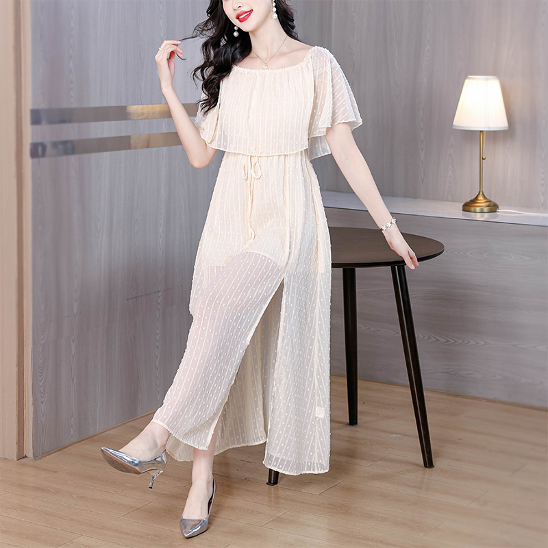 MY7952# 度假海边沙滩显瘦长裙性感露肩一字肩荷叶边连衣裙女dress女裝貨源服裝批發