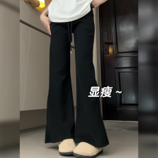 批发有口袋 休闲微喇裤女夏季新款高腰显瘦修身<b class='q'>百搭</b>运动卫裤