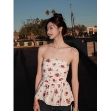 批发2026夏季新款时尚复古印花无袖马甲背心女宽松显瘦<b class='q'>百搭</b>圆领上衣