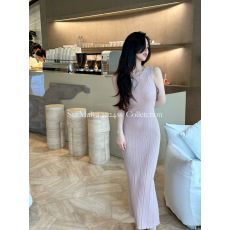 批发2026春夏季新款法式高级感气质<b class='q'>修身</b>背心裙无袖针织<b class='q'>连衣裙</b>