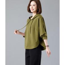 批发连帽<b class='q'>卫衣</b>女士新款秋中年妈妈宽松<b class='q'>短款</b>慵懒风薄外套爆款上衣