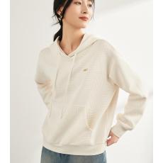 批发肌理感拼接连帽<b class='q'>卫衣</b>款小清新时尚减龄潮<b class='q'>卫衣</b>