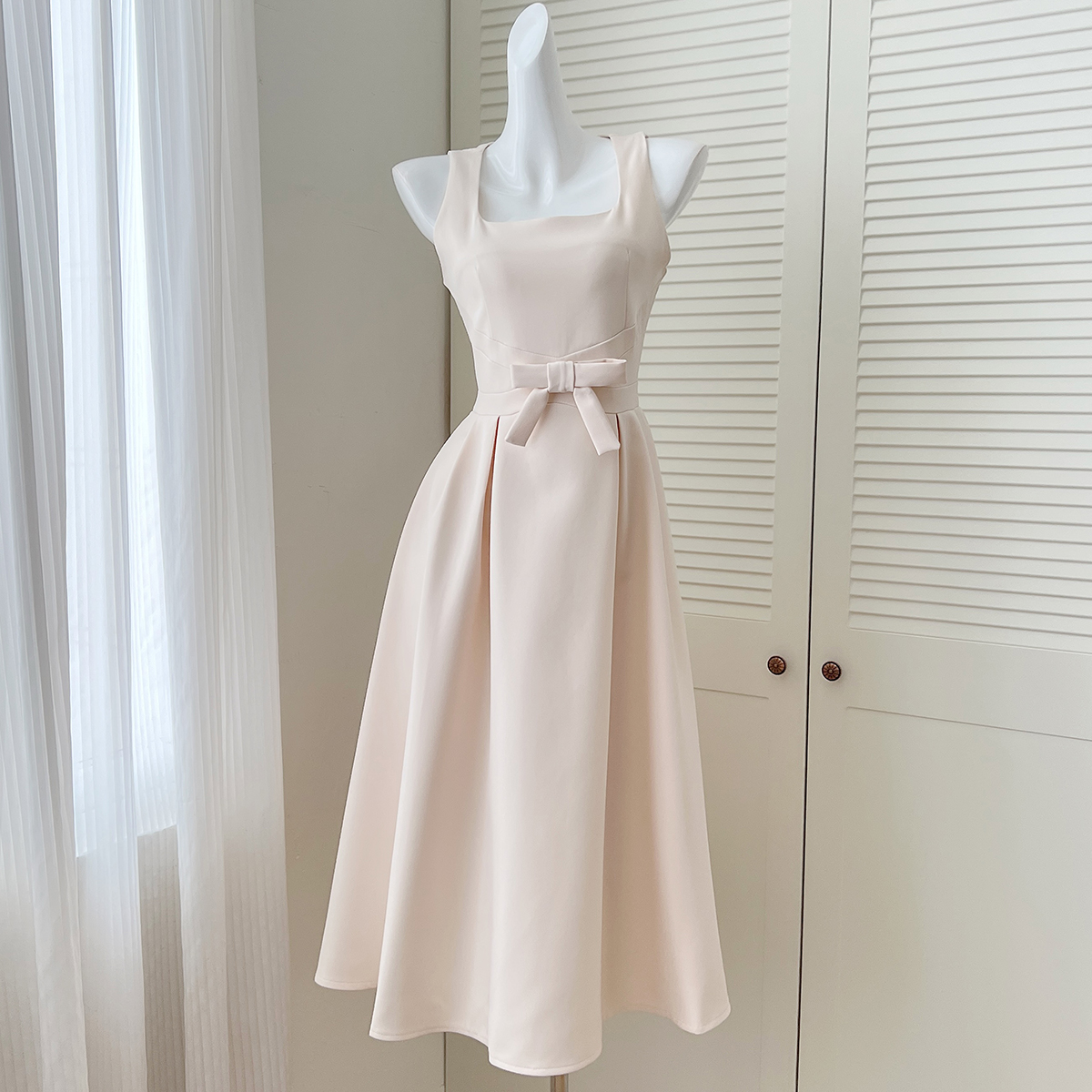 RY2937# 实拍优雅气质新款女装收腰显瘦中长吊带连衣裙