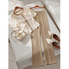 批发女装时髦洋气<b class='q'>套装</b>设计感小众独特时尚显瘦<b class='q'>小香</b>风上衣裤子两件套夏