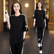 批发实拍时尚套装2026夏季新款韩版设计感蝴蝶结条纹上衣阔腿裤两件套