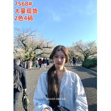 批发WuuusTokyo Vibe店主私服系列 蓝色条纹<b class='q'>衬衫</b>女夏季复古<b class='q'>衬衣</b>