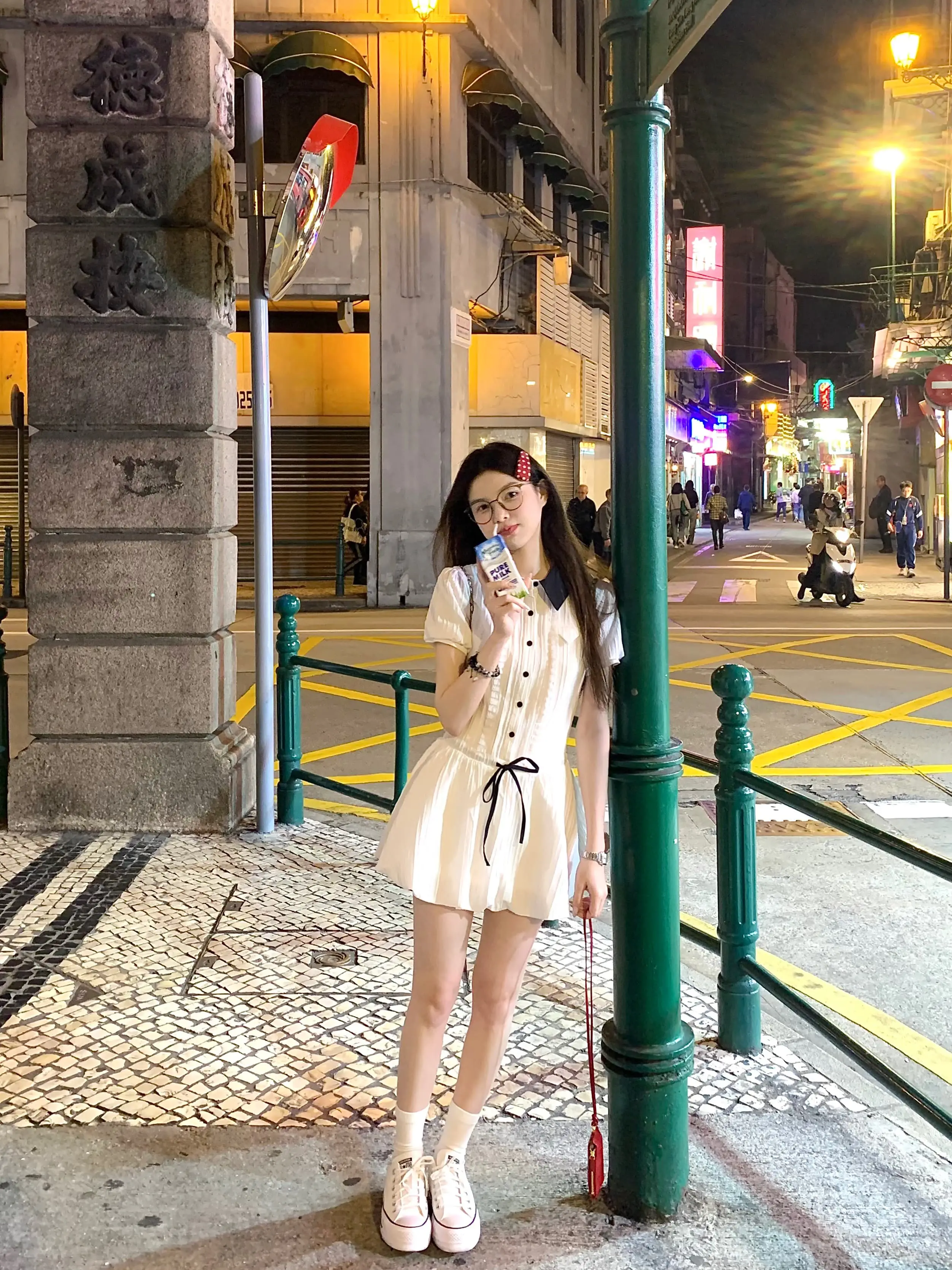 백색 셔츠 드레스 세트 상세 이미지 1