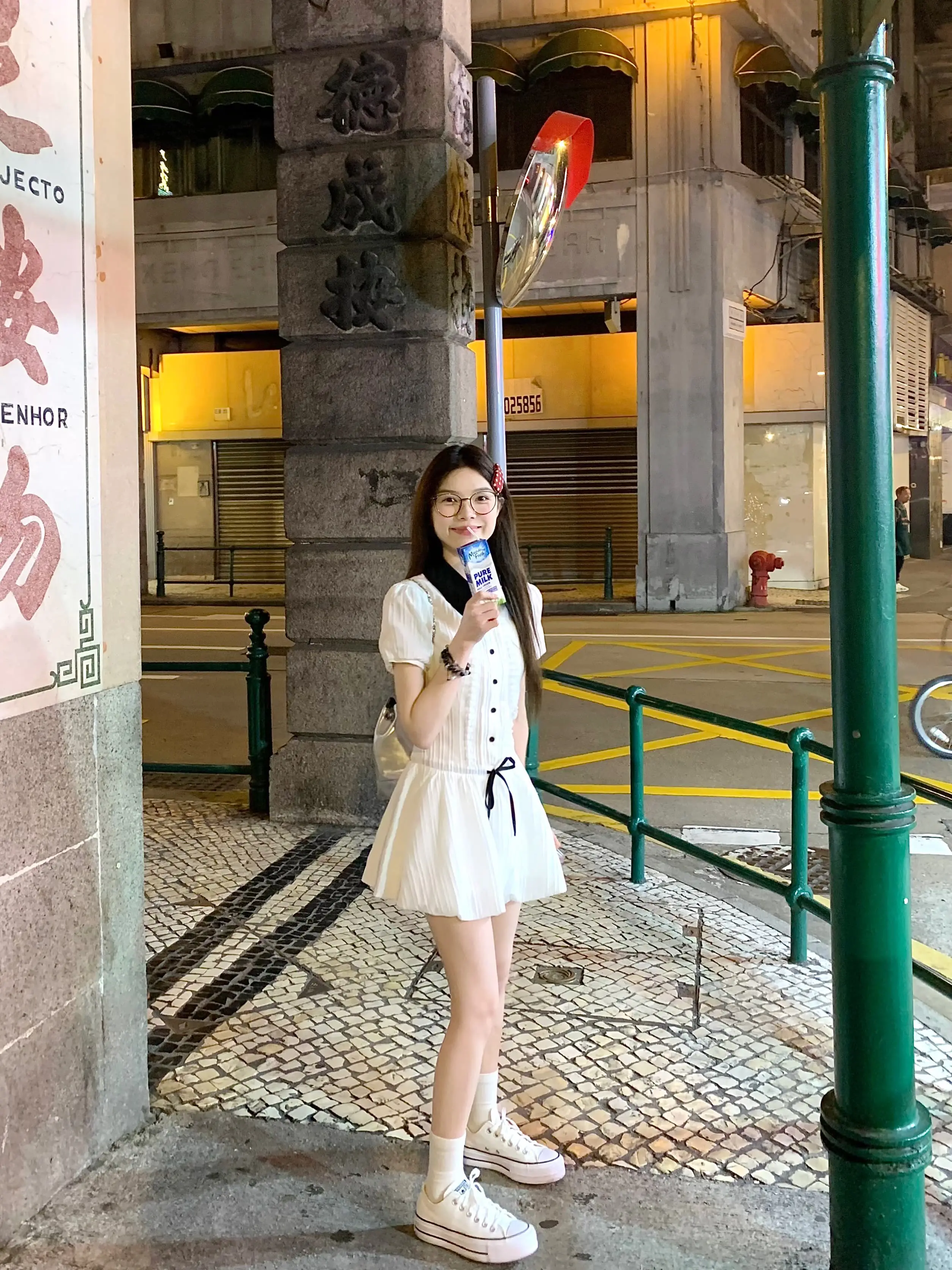 백색 셔츠 드레스 세트 상세 이미지 3