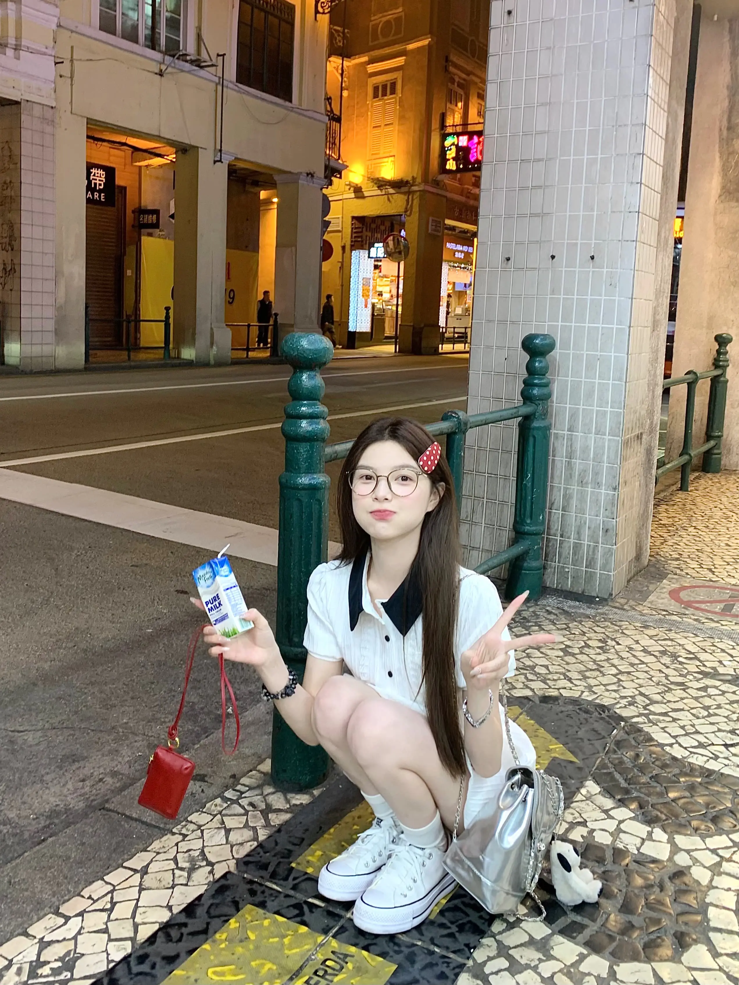 백색 셔츠 드레스 세트 상세 이미지 5